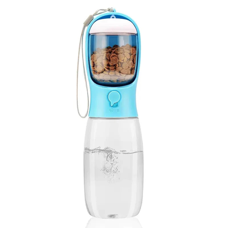 Botella de agua portátil 2 en 1 para perros y mascotas, para viajes,comederos para mascotas, cuenco para perros