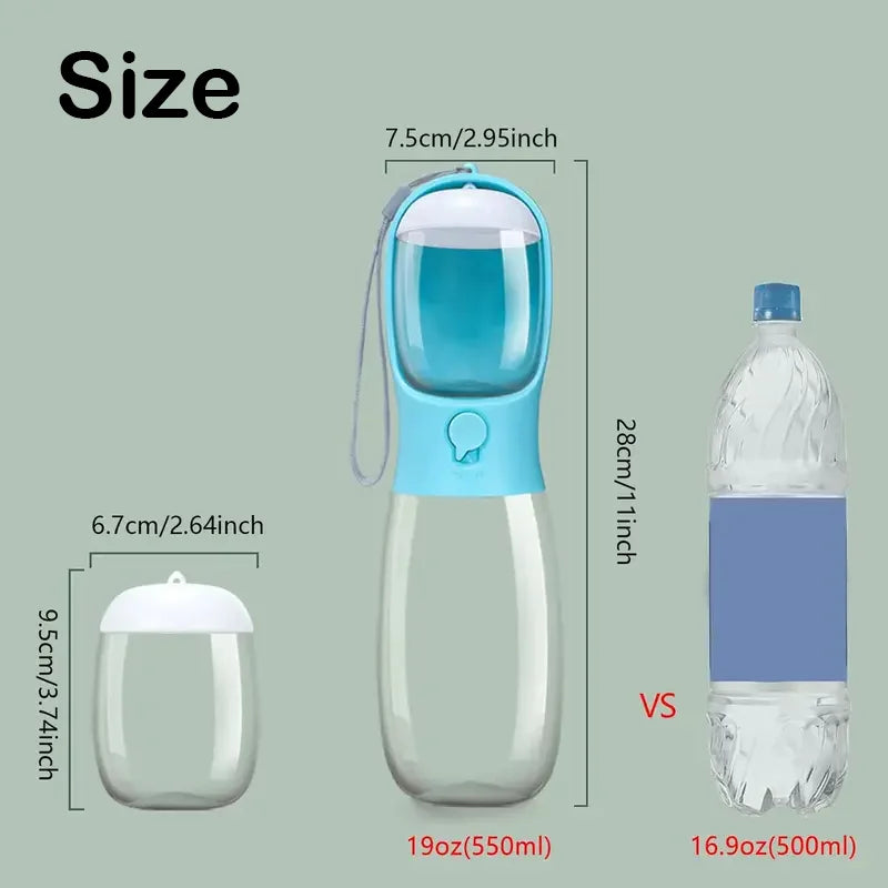 Botella de agua portátil 2 en 1 para perros y mascotas, para viajes,comederos para mascotas, cuenco para perros