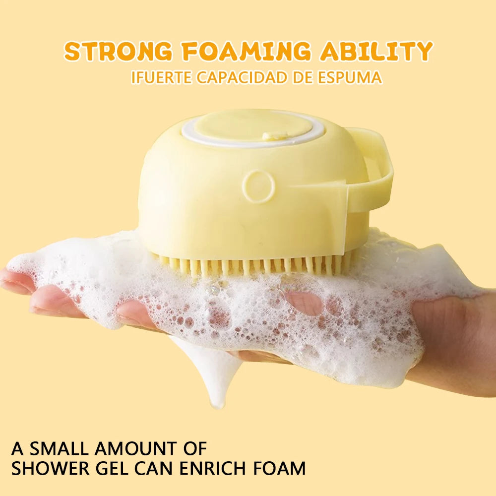 Cepillo de bañar perros, cepillo de silicona para bañar a tu mascota, jabón , peine de lavado, cepillo de goma suave para limpieza de cachorros.