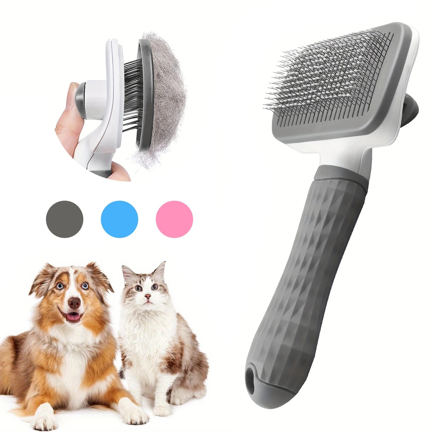 Peine autolimpiante para quitar el pelo de tu mascota, cepillo para gatos , perros, herramienta de aseo de tu mascota, peine para quitar el pelo de tu mascota.